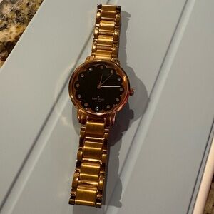 Kate Spade Rose Gold Bracelet Watch with Black Scalloped Face
